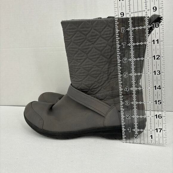 Merrell Mid Calf Winter Boots Side Zip Quilted Gray Fleece Lined Women's Size 9 - Picture 5 of 8